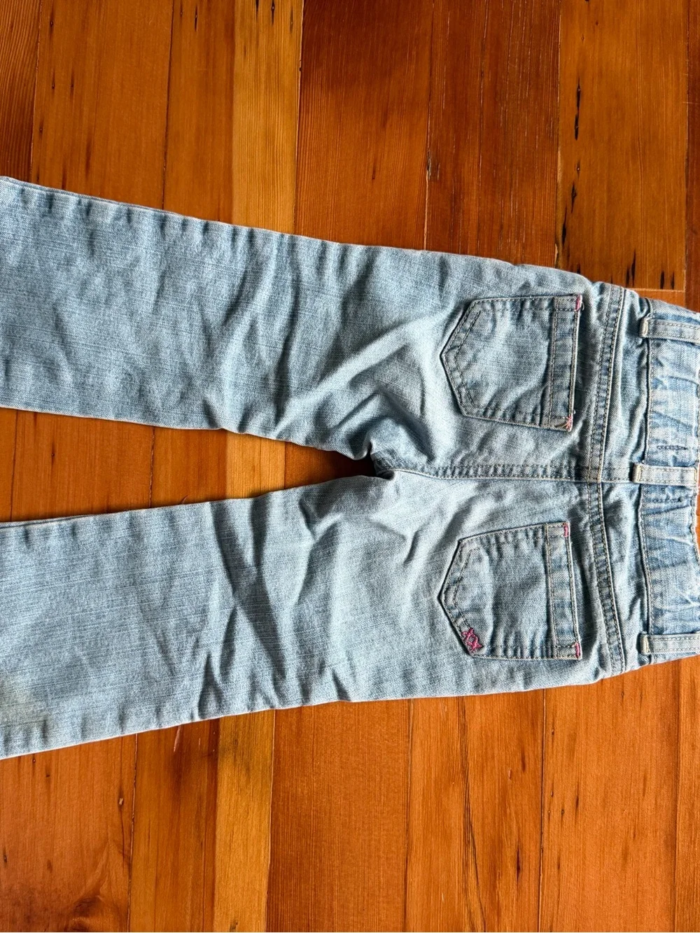 Vintage Old Navy Light Blue Girls' Embroidered Floral Jeans Size 2T